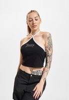 Juicy Couture contrast halter neck tops black