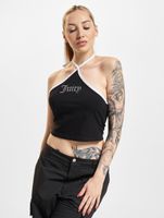 Juicy Couture contrast halter neck tops black