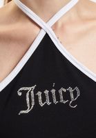 Juicy Couture contrast halter neck tops black