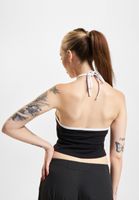 Juicy Couture contrast halter neck tops black