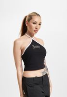 Juicy Couture contrast halter neck tops black