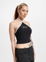 Juicy Couture contrast halter neck tops black