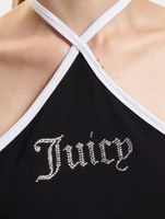 Juicy Couture contrast halter neck tops black