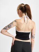 Juicy Couture contrast halter neck tops black