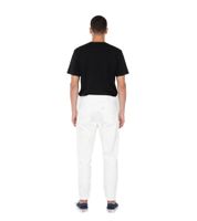 Vaqueros holgados Sendai de John Elliott para hombre, ropa urbana premium, corte holgado y acabado artístico Pollock, blanco