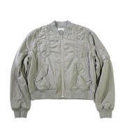 John Elliott Herren Übergangsjacke aus Baumwollpopeline mit Rahmen in Olivgrün