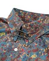 Needles Pinhole Edw Herren Shirt Baumwollshirt Blau