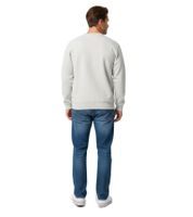 Sudadera deportiva Sporty & Rich para hombre con cuello redondo, sudadera de diseño, color avena jaspeado/rojo