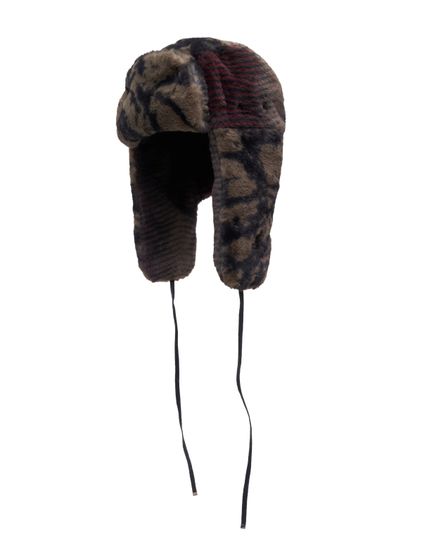 KANGOL Wild Fur Mützen olive/cranberry