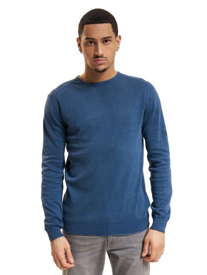 Petrol Industries Rundhals Basic Pullover petrolblau
