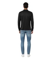 Han Kjøbenhavn Men's Long-Sleeve Football T-Shirt - Sporty, Inspired Long-Sleeve Shirt with Logo Details - Black