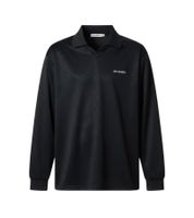 Han Kjøbenhavn Men's Long-Sleeve Football T-Shirt - Sporty, Inspired Long-Sleeve Shirt with Logo Details - Black