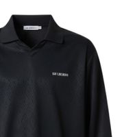 Han Kjøbenhavn Men's Long-Sleeve Football T-Shirt - Sporty, Inspired Long-Sleeve Shirt with Logo Details - Black