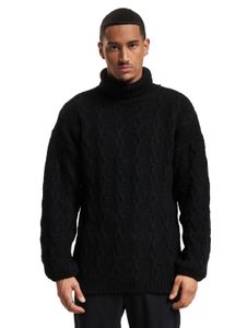 MARNI Large Turtleneck Sweatshirt with Fuzzy Soot, Black