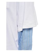 Chemise homme Wales Bonner Yé Yé Hybride en soie mélangée, manches longues, blanc/bleu Chemise homme Wales Bonner Yé Yé Hybride en soie mélangée, manches longues, blanc/bleu