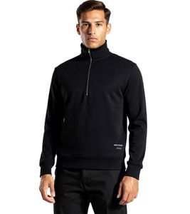 NORSE PROJECTS Jorn Coolmax Herren Troyer-Pullover mit halbem Reißverschluss Baumwoll-Sweater Schwarz