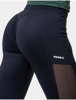 Nebbia Leggings mit hoher Taille und Netzstoff in Schwarz
