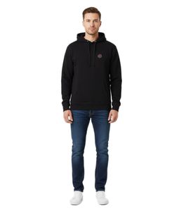 Sweat à capuche Trugoy pour homme avec logo brodé, style moderne, en coton, noir