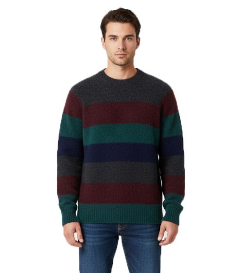 Felpa girocollo in lana Suedehead da uomo YMC con righe, multicolore