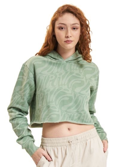 Rip N Dip Wilshire Crop Hoodie Pine Green