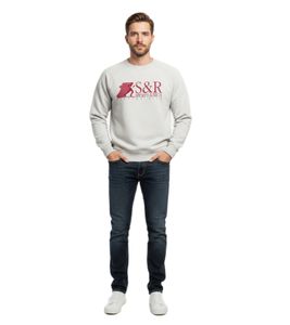 Sweat-shirt ras du cou Sporty & Rich Running Club gris/rouge