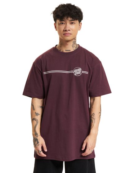 SANTA CRUZ Opus Dot Stripe T-Shirt schwarze Johannisbeere