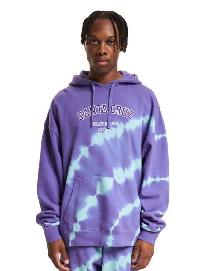 SANTA CRUZ Collegiate Strip Hoodie Hydra Blue Tie Dye