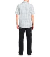 Anderson Kurzarm Herren Hemd mit Logo Schriftzug Sommerhemd aus Baumwolle Regular Fit weiß/schwarz