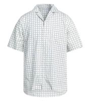 Anderson Kurzarm Herren Hemd mit Logo Schriftzug Sommerhemd aus Baumwolle Regular Fit weiß/schwarz