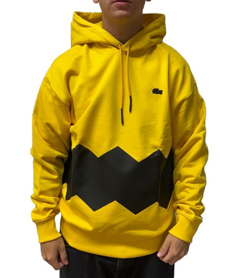 LACOSTE x PEANUTS Unisex Langarm Hoodie Kapuzen-Pullover GM6106 Gelb/Schwarz