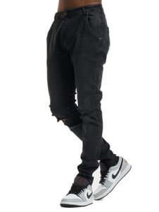Sik Silk Distressed Denims Slim Fit Skinny Jeans Black