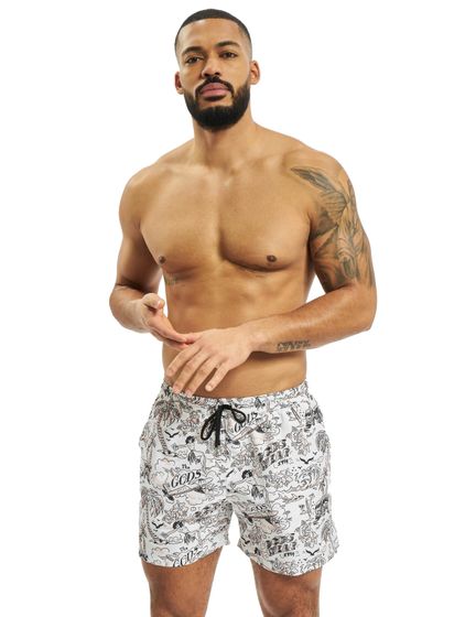 Pantaloncini da bagno GCDS Tropical bianchi