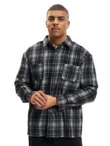 Sik Silk T-shirt with back logo in used look and check pattern, black