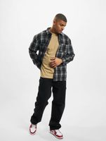 Sik Silk T-shirt with back logo in used look and check pattern, black