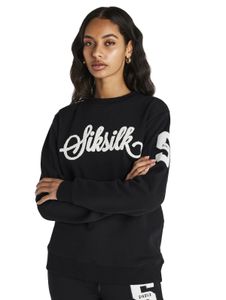 Sik Silk Varsity Logo Pullover schwarz