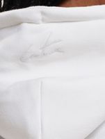 Sudadera con capucha extragrande de The Couture Club con gráficos coloridos, color blanco roto