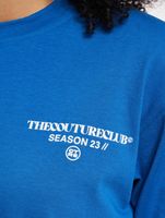 T-shirt décontracté en coton bleu avec logo de saison du Couture Club T-shirt décontracté en coton bleu avec logo de saison du Couture Club