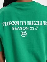 Camisetas de algodón relajadas con el logotipo de la temporada de The Couture Club en verde