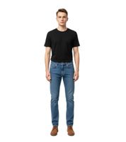 Jeanerica Tapered Anti-Fit Denim Hochwertige Herren Jeans mit klassischen 5-Pocket-Design Blau