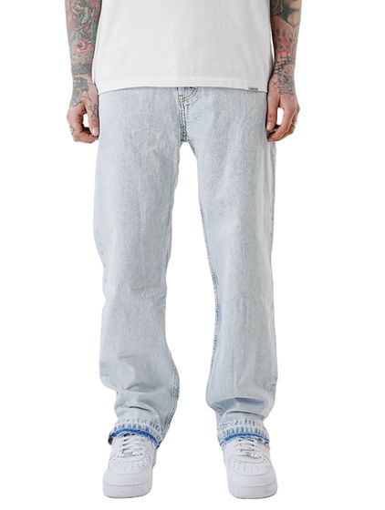 UNEFFECTED Weite Free Cut Loose Fit Jeans hellblau
