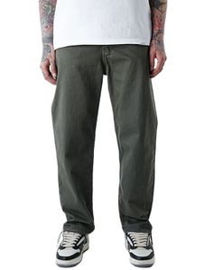 Jean ample basique coupe libre kaki UNEFFECTED