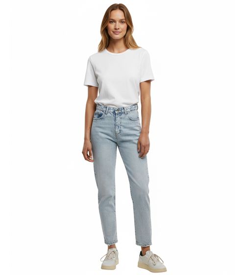 UNEFFECTED Basic Baggys Damen Jeans im 5 Pocket-Style Baumwoll-Hose eisblau