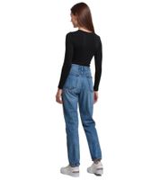 UNEFFECTED Women's Destroyed Straight Fit Jeans, Mid Blue Cotton UNEFFECTED Women's Destroyed Straight Fit Jeans, Mid Blue Cotton