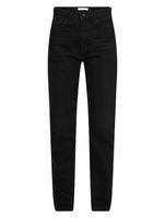 UNEFFECTED Women's Premium Destroyed Straight Fit Jeans, Black Cotton UNEFFECTED Women's Premium Destroyed Straight Fit Jeans, Black Cotton