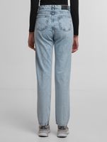 UNEFFECTED Women's Destroyed Straight Fit Jeans, Ice Blue Cotton UNEFFECTED Women's Destroyed Straight Fit Jeans, Ice Blue Cotton