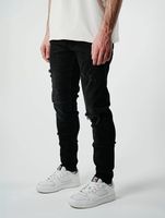 Vaqueros básicos premium ajustados UNEFFECTED para hombre, negros