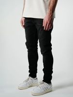 UNEFFECTED Men's Premium Ripped Slim Fit Jeans, Black