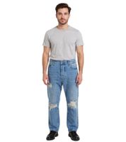 Jeans UNEFFECTED Loose Fit da uomo: Pantaloni in denim blu effetto distrutto