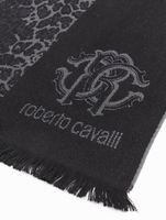 Sciarpa classica Roberto Cavalli da uomo e da donna, in pura lana, WOV06590003-01198, nero/grigio