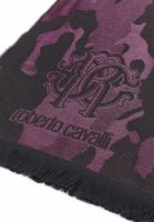 Elegante sciarpa Roberto Cavalli da uomo e da donna, in pura lana, WOV06600003-02374, nero/rosso